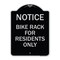 Signmission Bike Rack for Residents Heavy-Gauge Aluminum Architectural Sign, 24" x 18", BS-1824-23530 A-DES-BS-1824-23530 - alternate 1